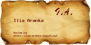 Ilia Aranka névjegykártya