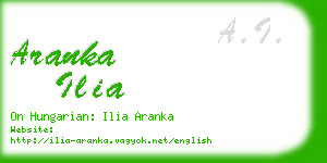 aranka ilia business card